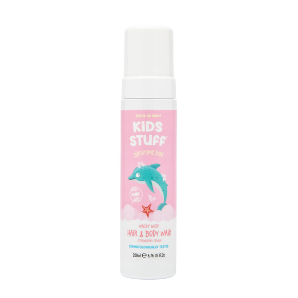 Kids Stuff Whacky Whip Hair & Body Wash - Pink (Strawberry Splash), 200ml