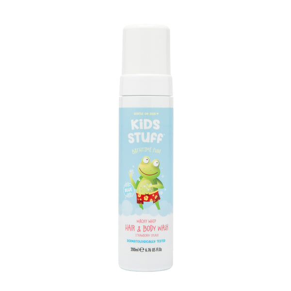 Kids Stuff Whacky Whip Hair & Body Wash - Blue (Strawberry Splash), 200ml