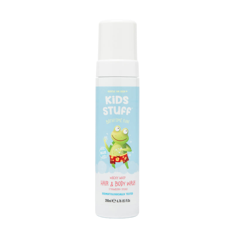 Kids Stuff Whacky Whip Hair & Body Wash - Blue (Strawberry Splash), 200ml